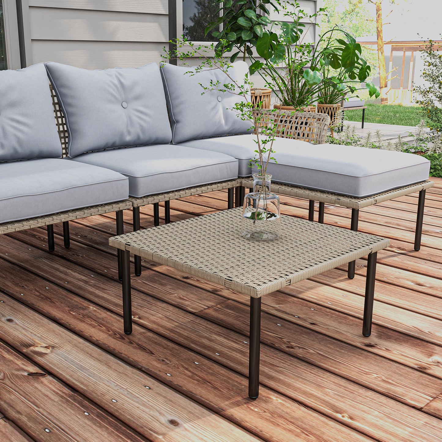 5-teiliges Terrassenmöbel-Set mit Sofa
