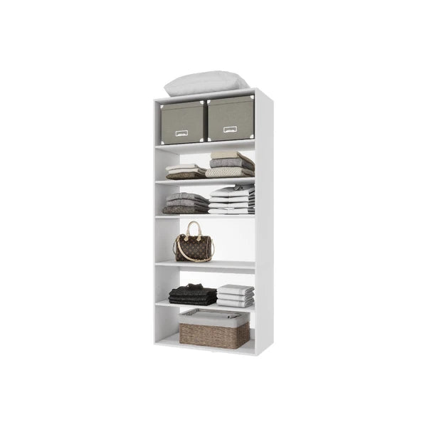 70,2" H Livelylodge Holzmodulares Kleiderschranksystem: Kleiderschrank-Organizer Modernes Offenes Kleiderschranksystem für Schlafzimmer & Ankleidezimmer Weiße Oberfläche für alle Altersgruppen