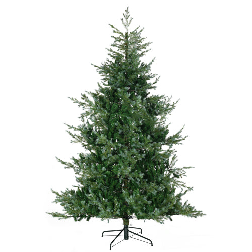 HOMCOM 2,29 m künstlicher Weihnachtsbaum mit 1288 Ästen, automatisches Öffnen, Stahlfuß, breite Form, leicht zu formende Äste