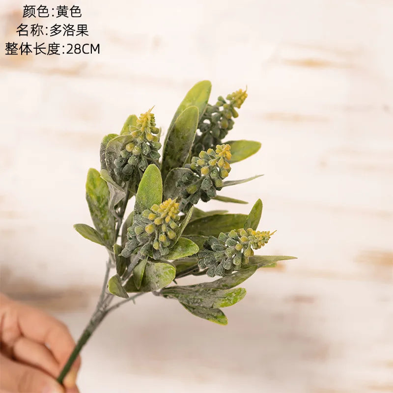 DecorBites™ Doluo Fruit Grass Simulation Flower Wedding Decor Fake Green Plants Bouquet