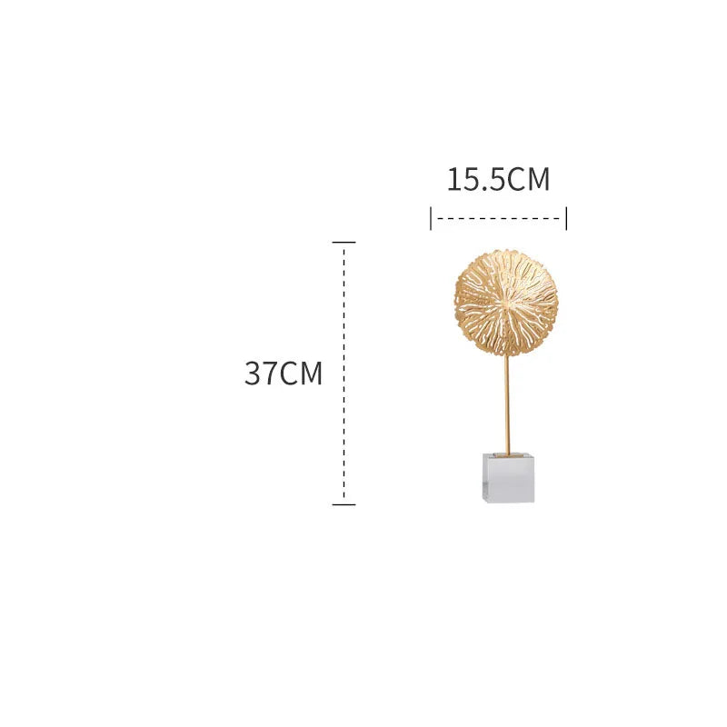 DecorBites™ Golden Lotus Sculpture Metal Crafts Modern Minimalist Decor Statue