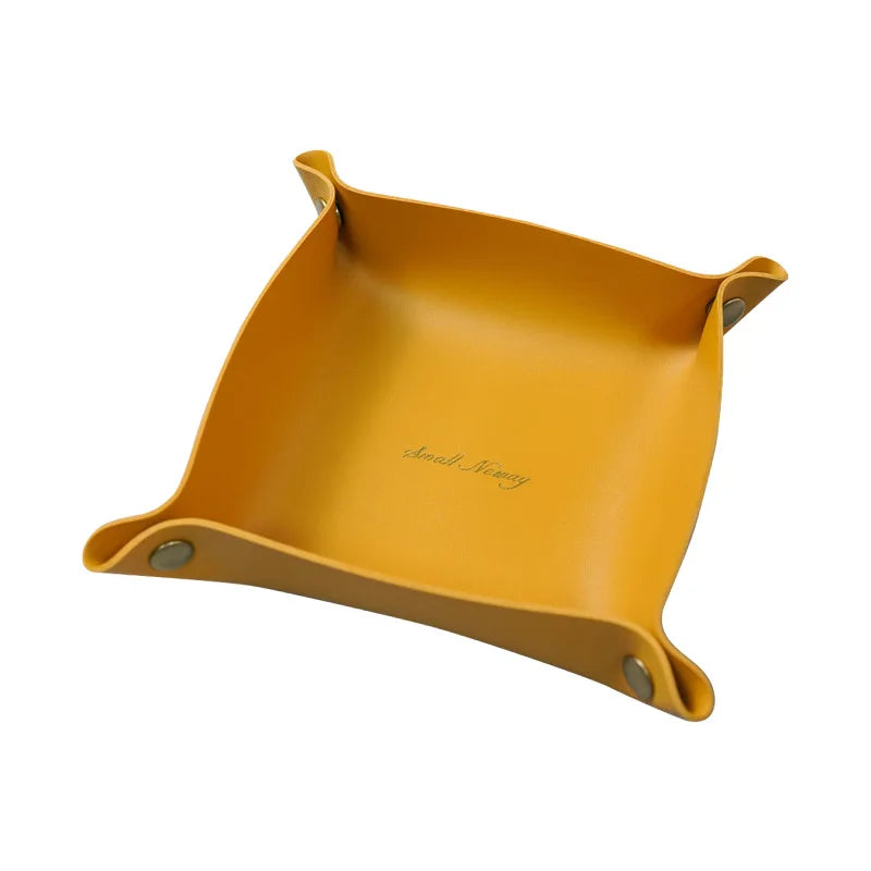 Decorbites™ Leder-Desktop-Organizer-Tablett: Aufbewahrung für Kosmetik, Schmuck, Schlüsselhalter für Zuhause/Büro