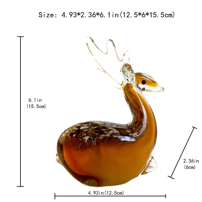 Decorbites™ Handgeblasene Glasfigur Sika-Hirsch - Süße Wohnraumdekoration oder Geschenk