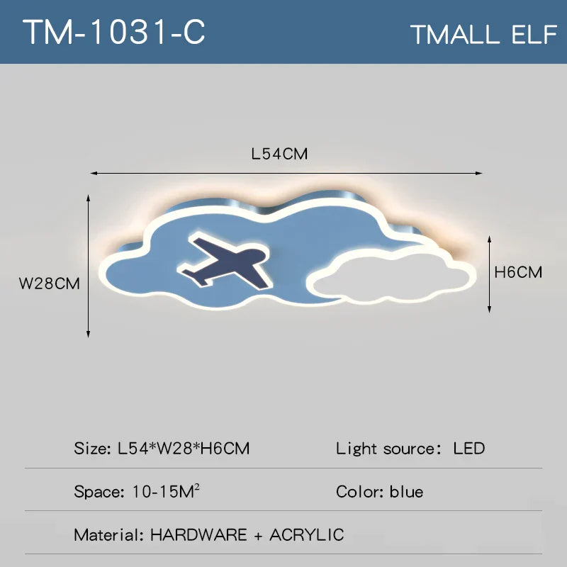 DecorBites™ Kids Space Theme Ceiling Lamp - Astronaut & Airplane Design for Bedroom