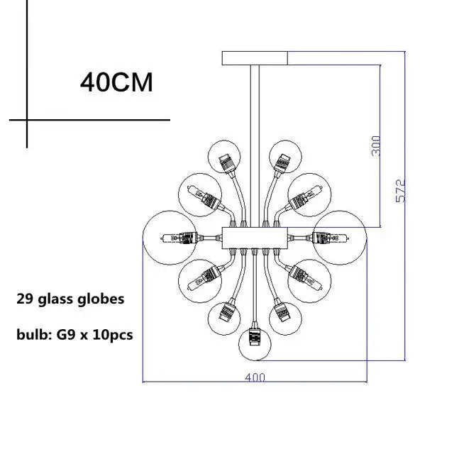 Decorbites™ Glasgloben-LED-Kronleuchter: Nordischer Luxus-Metall-Hängeleuchter für das Wohnzimmer