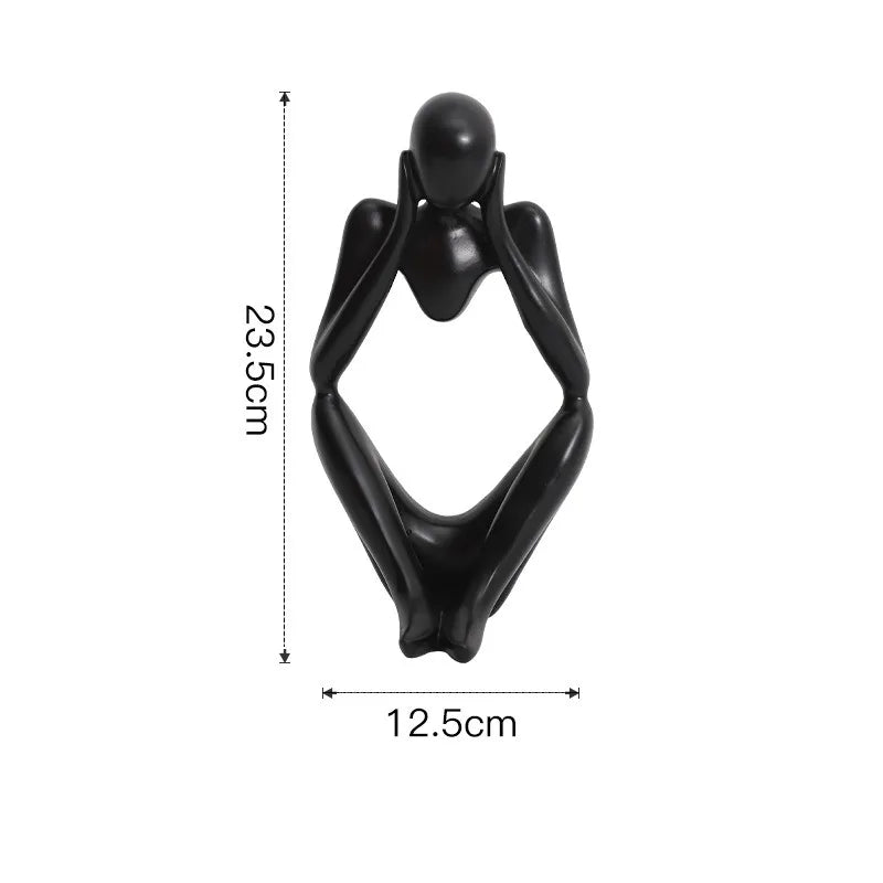 Decorbites™ Abstrakte Denkerin Frau-Figur Harz-Skulptur Modernes Kunst-Dekor Handwerksornament