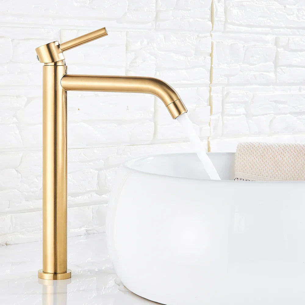 DecorBites™ Black Deck Mounted Basin Mixer Tap | Hot Cold Water Faucet for Bathroom Basin
