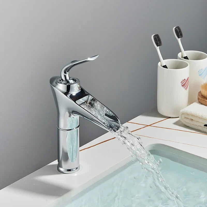 Decorbites™ Gold Wasserfall-Weinglas-Waschbeckenarmatur - Einhebel-Badmischer