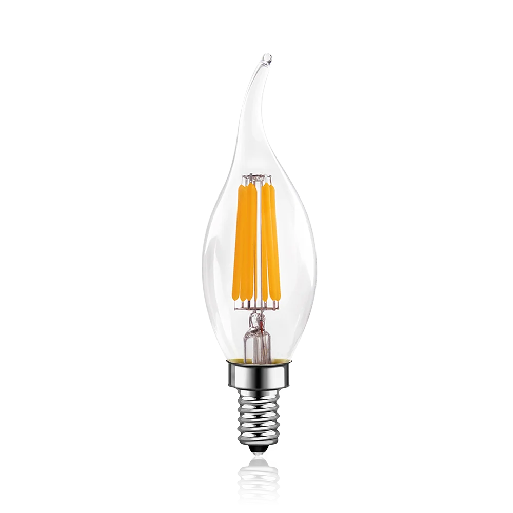 DecorBites™ LED Flame Bulb E12 E14 C35 Retro Candle Filament 4W 6W Dimmable Warm White