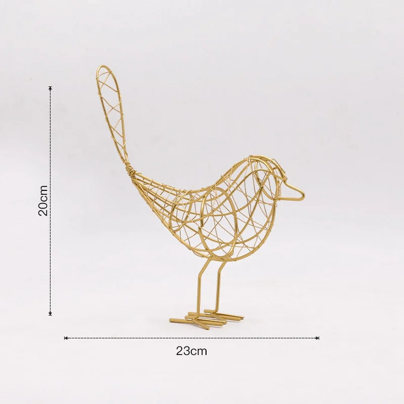 Decorbites™ Eisen-Vogel-Figuren: Nordische abstrakte Statue für Heimdekoration, Wohnzimmer, Schreibtisch