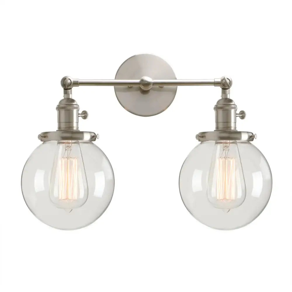 Decorbites™ Doppelt-Kugelkopf-Globus-Glas-Wandleuchte, moderne vintage Innenbeleuchtung