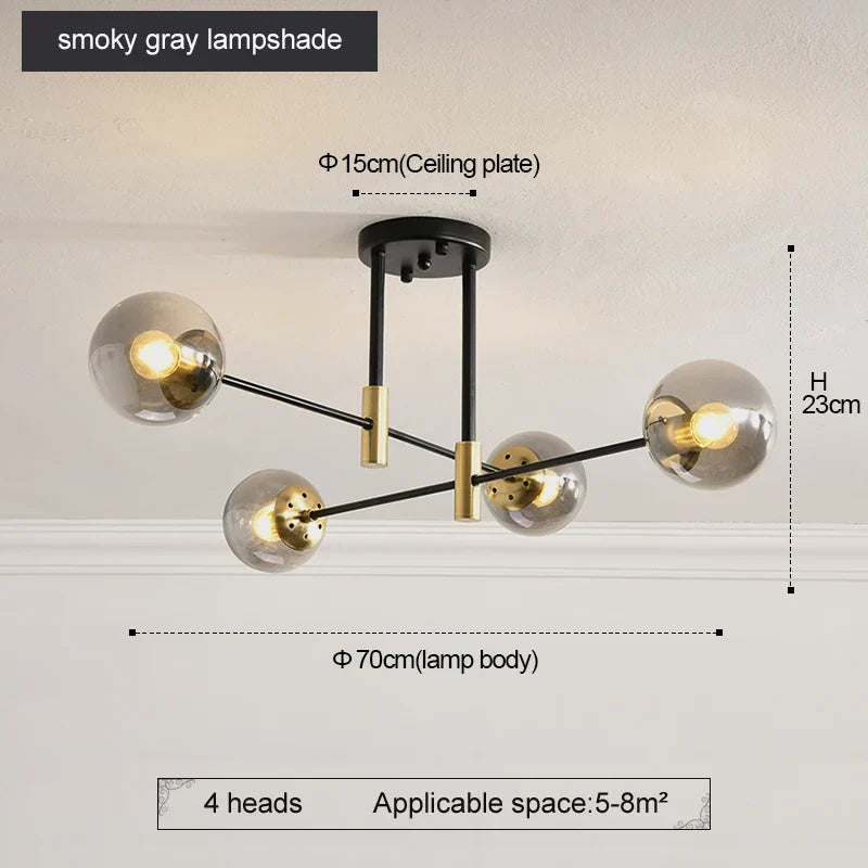 Decorbites™ Schwarz & Gold LED Runder Ball-Lüster - Elegante Beleuchtung für Zuhause
