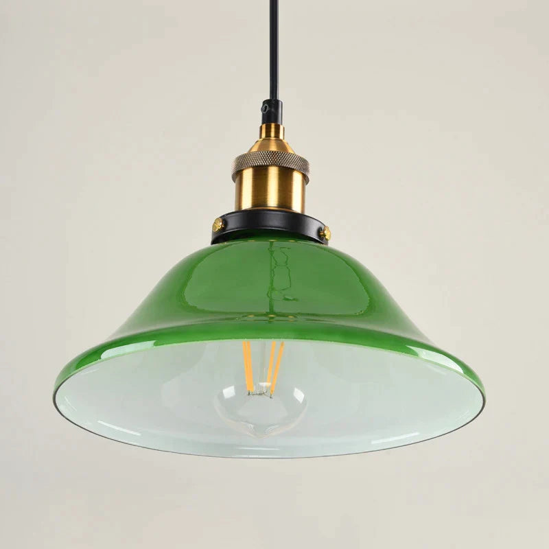 Decorbites™ Grünes Glas-Hängelampe: Nostalgische industrielle LED-Edison-Hängeleuchte für Restaurant & Café