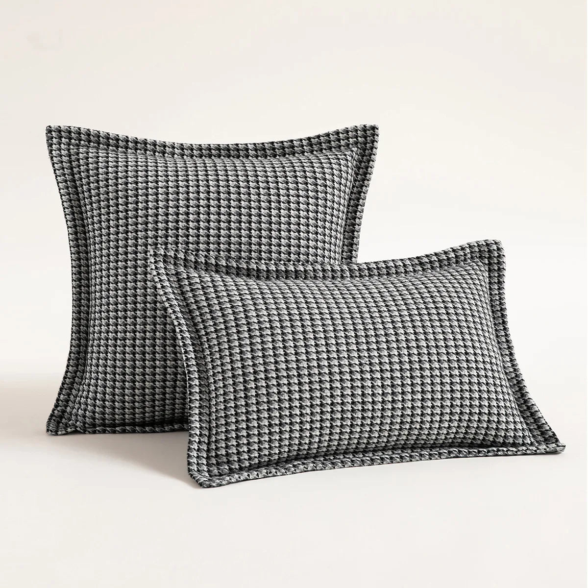 DecorBites™ Houndstooth Jacquard Throw Pillow Covers - Square Cushion Cover