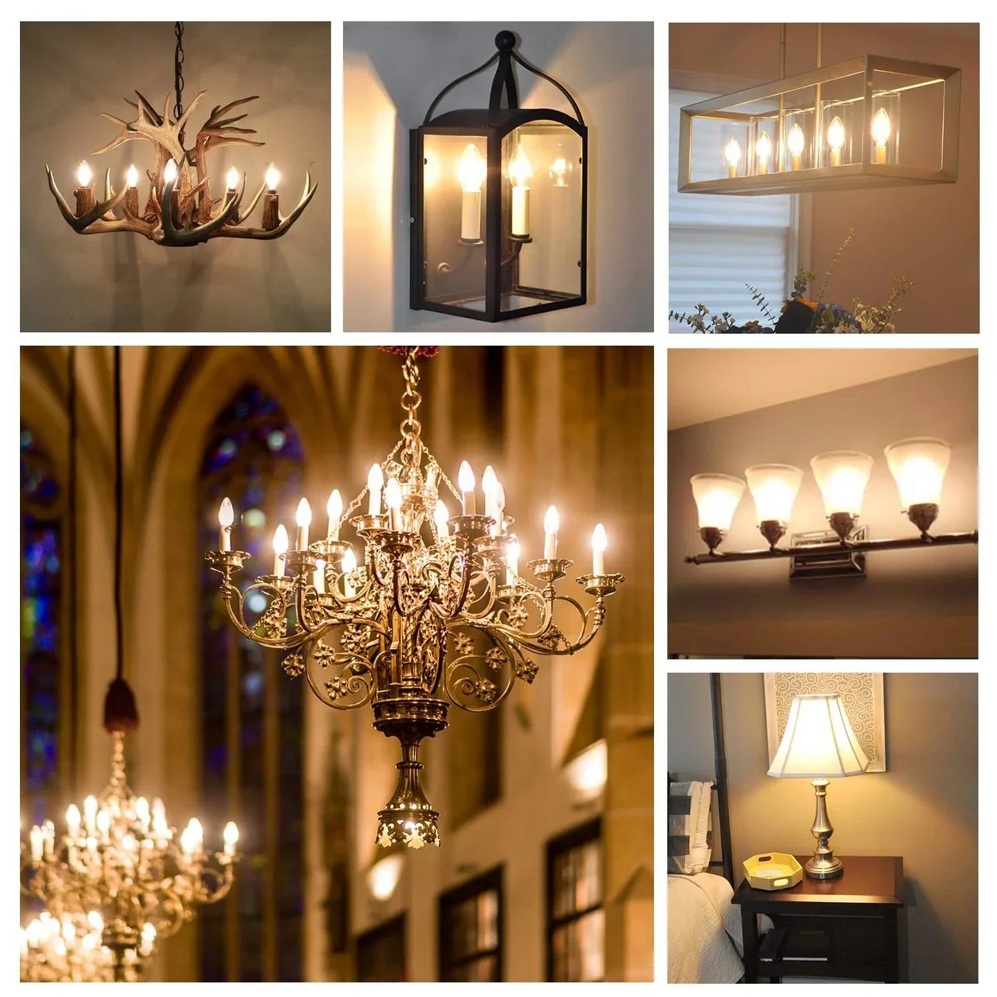 Decorbites™ dimmbare Vintage-LED-Kerzenlampe 4W Warmweiß 2700K für Kronleuchter und Nachttisch 12 Stk.
