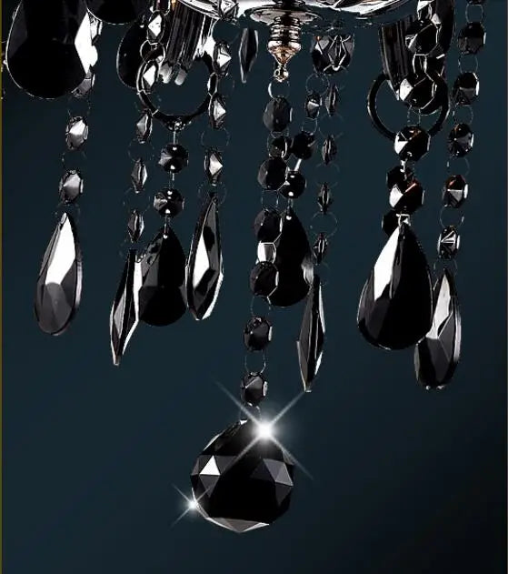 Decorbites™ Schwarze Kristall-Kronleuchter-Lampen mit Stoff-Lampenschirmen für Esszimmer, Schlafzimmer, Wohnzimmer