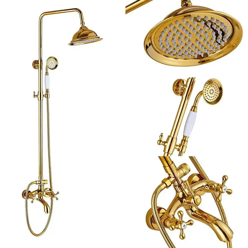 Decorbites™ Schwarz-Bronzene Badezimmer-Duschmischtap mit Langem Auslauf und 8" Regenkopf