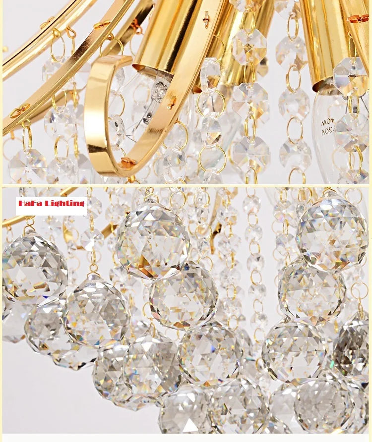 Decorbites™ Kristall-Leuchter: Moderner Silber-/Gold-Luster Kristall-Hängeleuchte für das Wohnzimmer