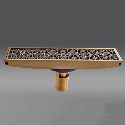 DecorBites™ Euro Antique Brass Carved Floor Drain Cover for Bathroom Bath Accessories