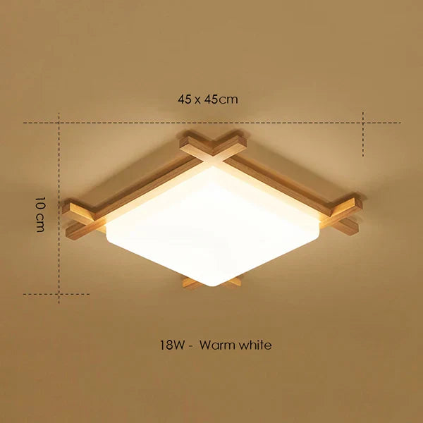 Decorbites™ Japanische Holz-Deckenleuchte Tatami-Lampe Einbauleuchte Wohnzimmer Schlafzimmer Quadratisch