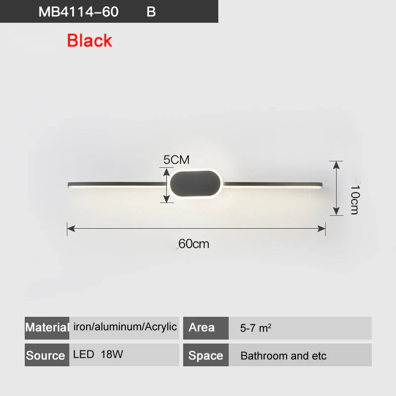 Decorbites™ LED-Wandleuchten - Weiß/Schwarzes Eisen & Aluminiumbasis, Acryl-Schirm, Spiegelleuchten