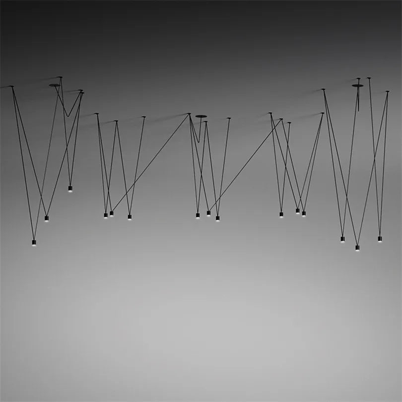 DecorBites™ Geometric LED Wire Pendant Chandelier - Industrial Home Decor Spider Lamp