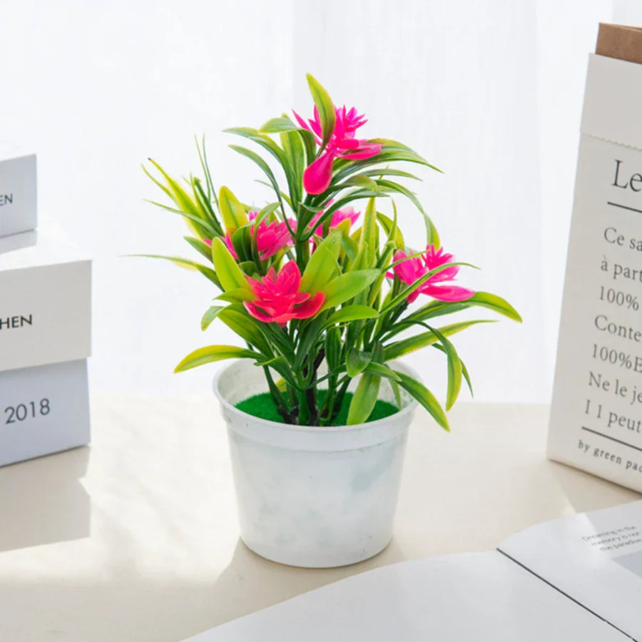 Decorbites™ Künstliche Blumen Bonsai Vase Mini Topf Heimdekoration Hochzeit DIY Blumentopf