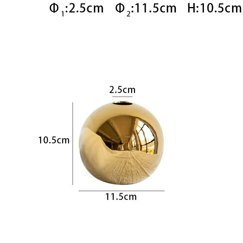 Decorbites™ Goldener Ball Keramik Vase Wohnraumdekoration Handwerk Blumentopf Kunst Hydroponische Ornament Geschenk