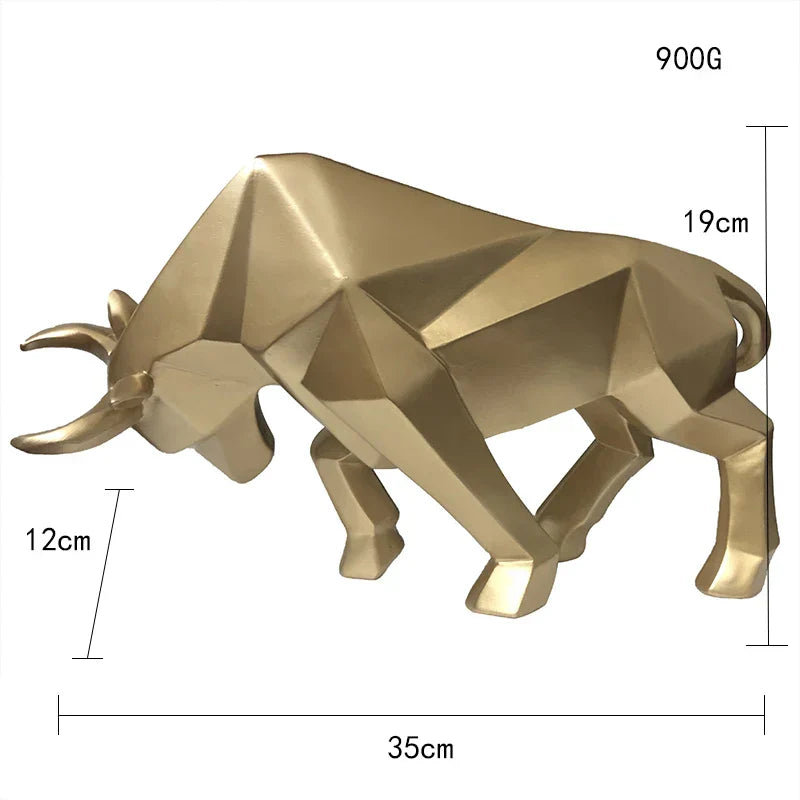 Decorbites™ Geometrische Bullenskulptur - Modernes Wohnraum-Dekor, Büro, Wohnzimmer-Ornament
