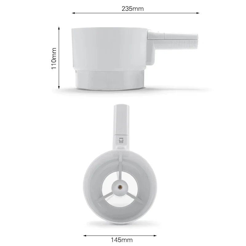 DecorBites™ Electric Flour Sifter Shaker for Baking - Plastic Cup Shape Powder Sieve Sugar Shaker