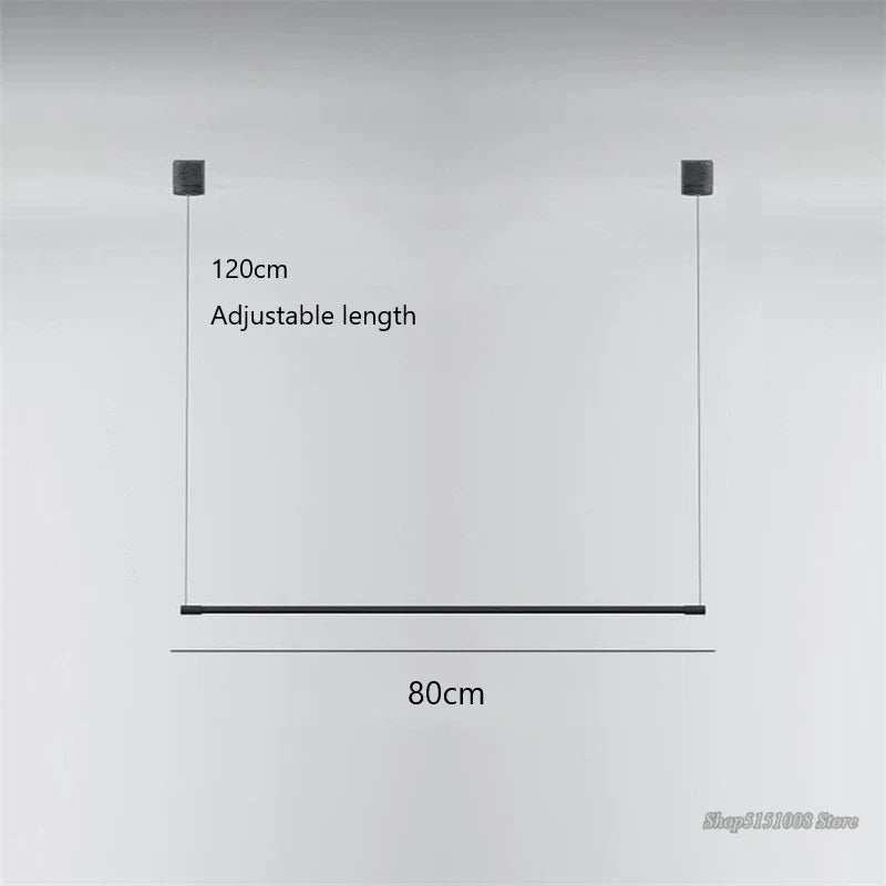 Black Linear Metal LED Pendant Light