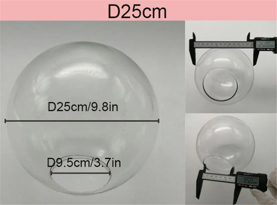 Decorbites™ Klar Glas Lampenschirm Rundes Lichtabdeckungs-Ersatzteil - D13cm bis D25cm