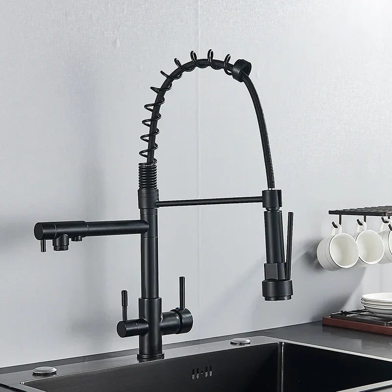 Decorbites™ Küchen-Wasserfilter-Armatur: Dreifach-Auslass-Mischer, 360° Drehung, Wasserreinigungsfunktion