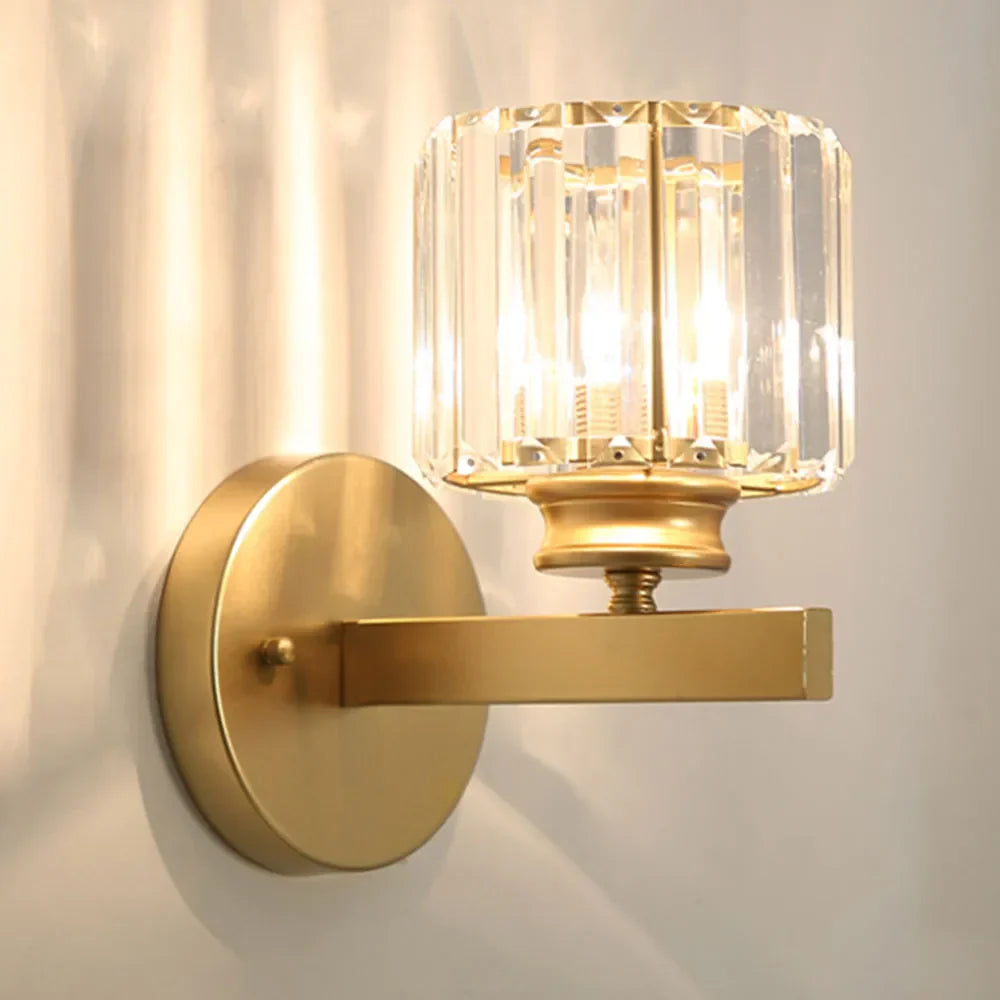DecorBites™ Crystal Glass Wall Sconce for Bedroom & Living Room Lighting