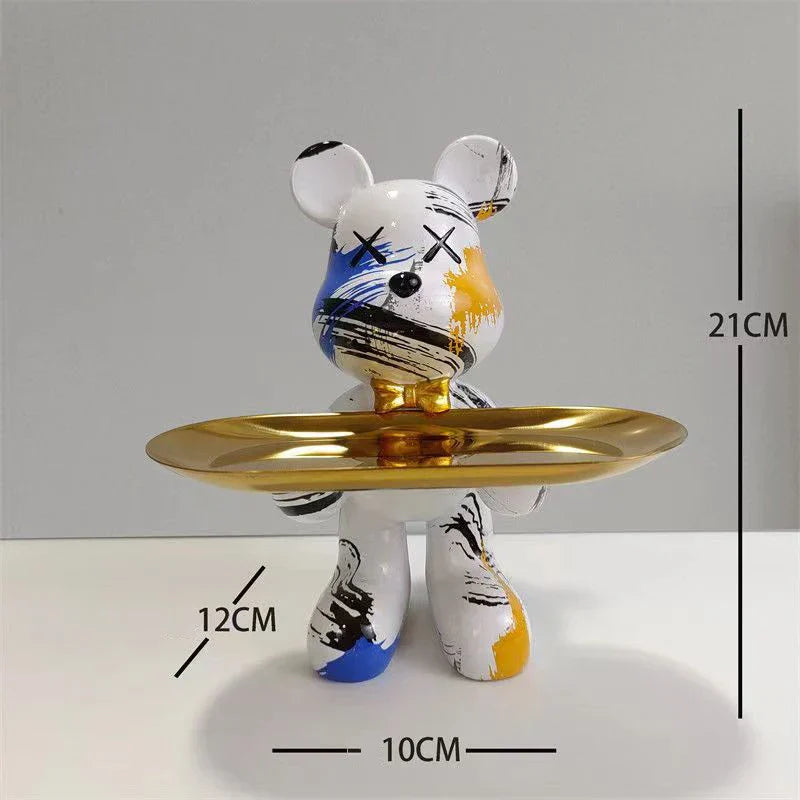 DecorBites™ Graffiti Bear Figurine Home Decor Sculpture Shelf Statue Table Gift