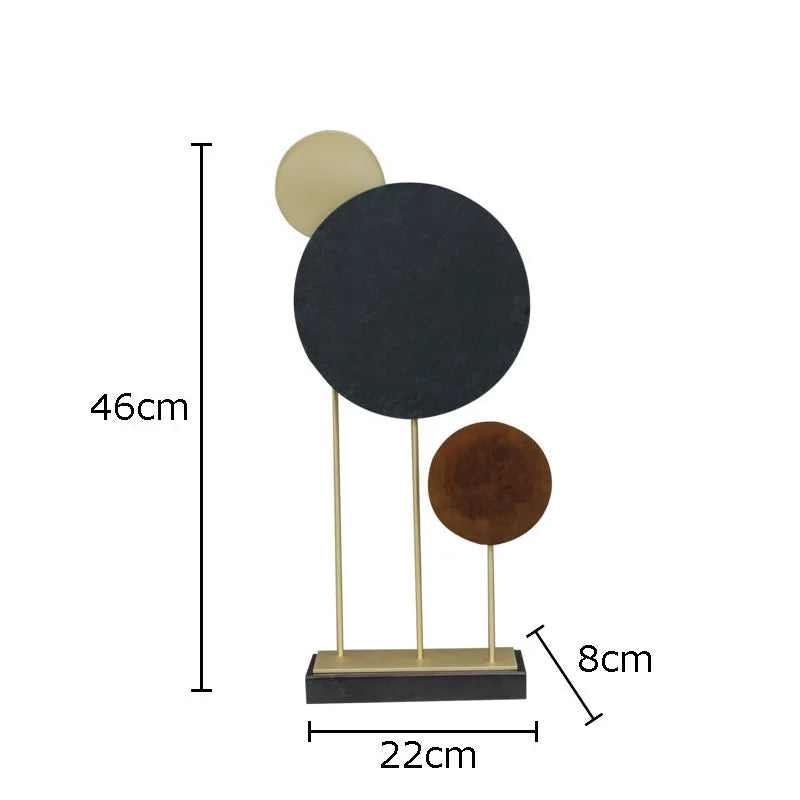 DecorBites™ Geometric Alloy Crafts Marble Base Statue Modern Home Decor