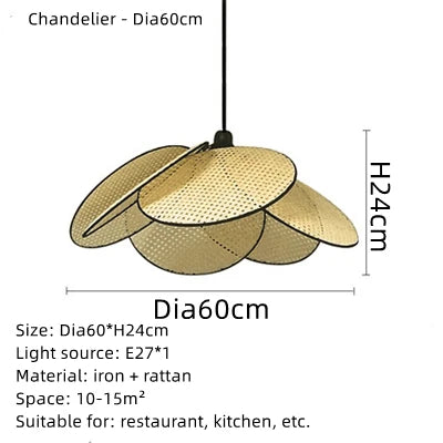 Decorbites™ Handgefertigte Rattan-Kunst-Pendant-Leuchter für modernes Wohnzimmer, Esszimmer, Schlafzimmer.