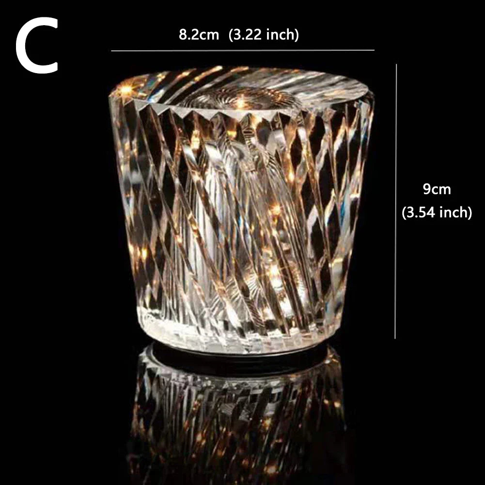 DecorBites™ Crystal Diamond Night Light | Rechargeable LED Table Lamp