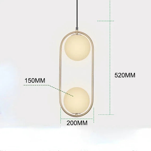 Decorbites™ Goldener Ring-Glasball-Hängeleuchte für Schlafzimmer und Wohnzimmer.