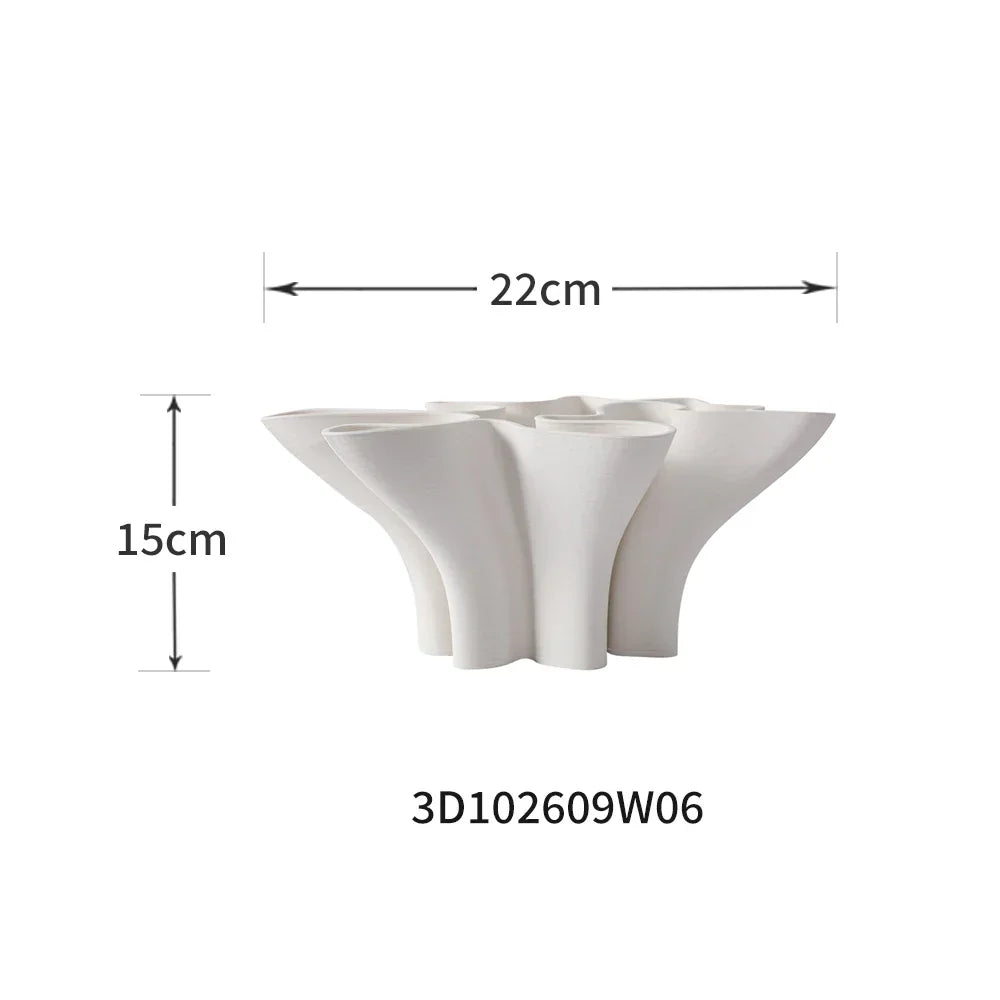 Decorbites™ Geometrische Falten-Keramikvase: Abstrakte Handwerks-Skulptur zur Heimdekoration