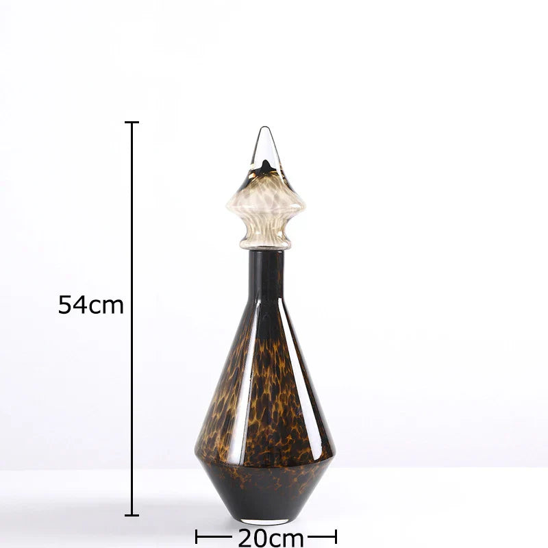 DecorBites™ Leopard Print Glass Vase: Creative Flower Arrangement for Aesthetic Room Decor