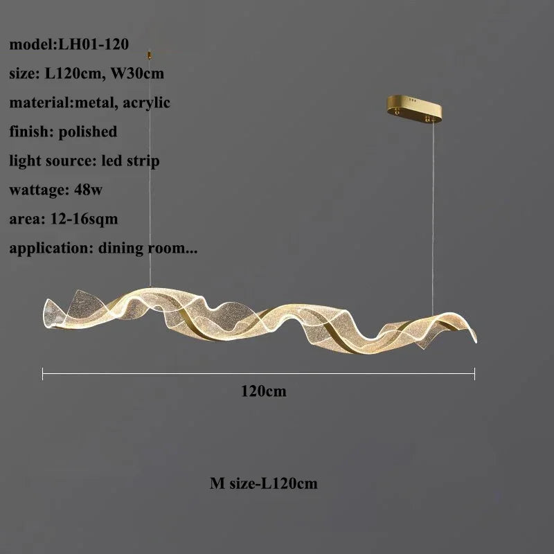 Decorbites™ Acrylband-LED-Deckenleuchter für das Wohnzimmer, moderner Esszimmer-Pendant-Lamp