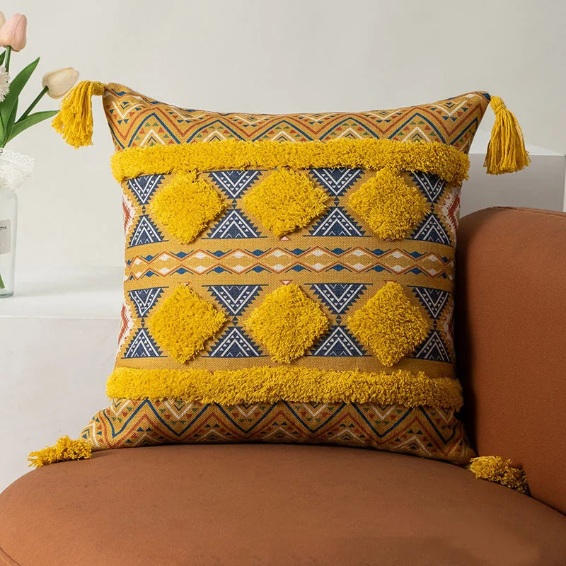 Decorbites™ Boho-Fransen-Kissenbezüge 45x45 - Luxuriöse Dekorative Kissen für Sofa und Bett