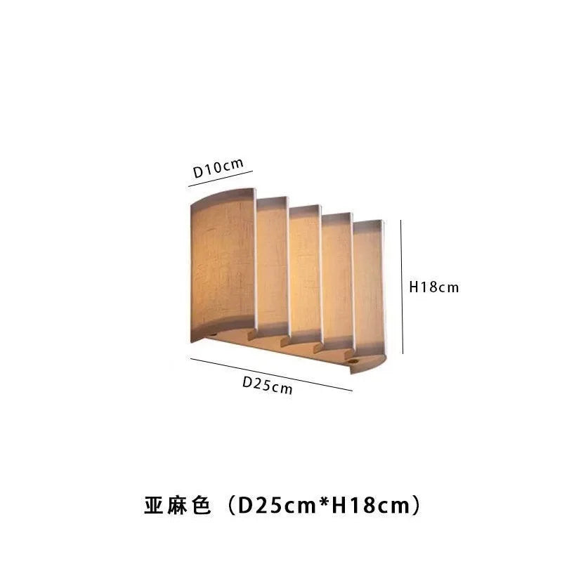 Decorbites™ Japanisches Stoff-LED-Wandleuchte für Hotel-Wohnzimmer, Schlafzimmer, Retro-Wandleuchten