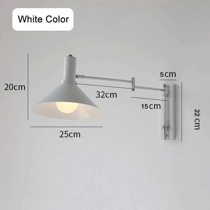 Decorbites™ Industrielle Metallwandlampe mit ausziehbaren Armen für das Lesen am Bett