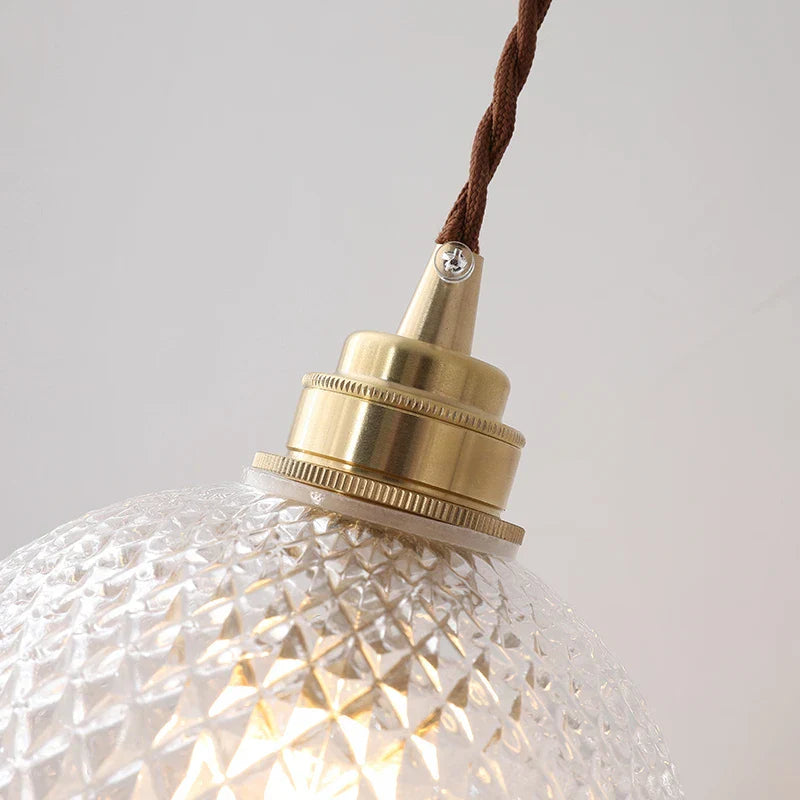 DecorBites™ Glass Ball LED Pendant Light: Nordic Modern Copper Socket Hanging Lamp for Home Indoor Lighting.