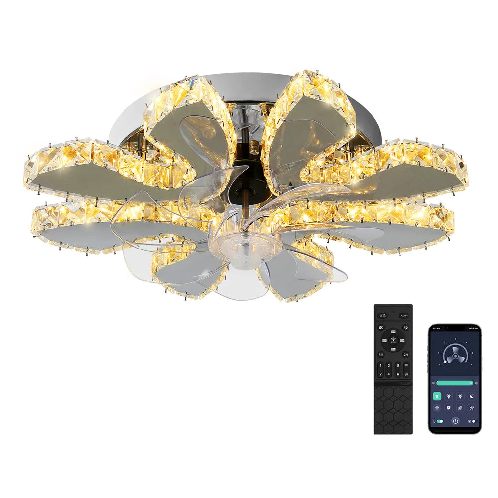 Decorbites™ Crystal-LED-Deckenventilator: Fernbedienbares Kronleuchter für Schlafzimmer & Wohnzimmer