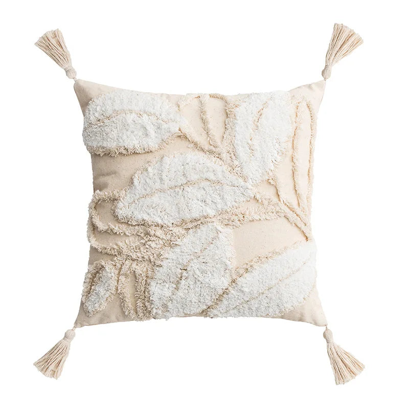 DecorBites™ Ivory Tufted Cushion Cover for Home Decor, Living Room, Sofa, Bedroom