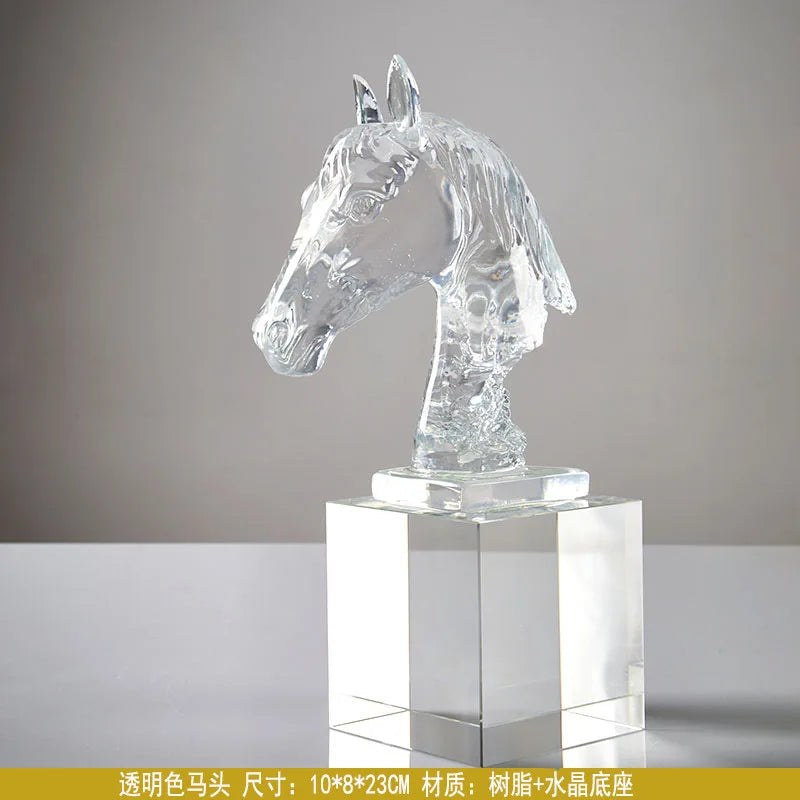 Decorbites™ Pferde-Kopf-Kristall-Statue - Dekorative Raumskulptur