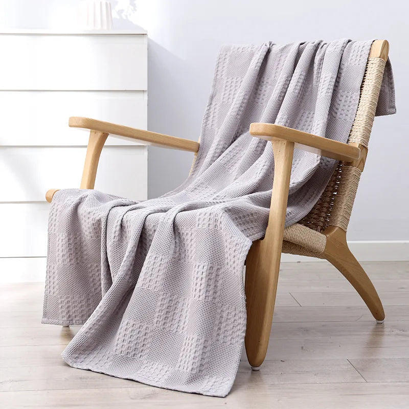 Decorbites™ Waben-Waffel-Baumwoll-Decken – Ideal für Betten, Sofas, Reisen und Picknicks